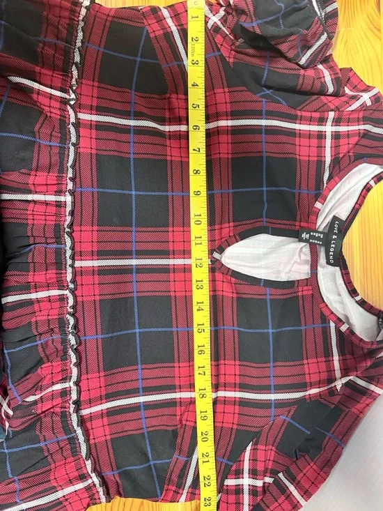 Love & Legend Red and Black Plaid Front-Key Tunic - Picture 5 of 11
